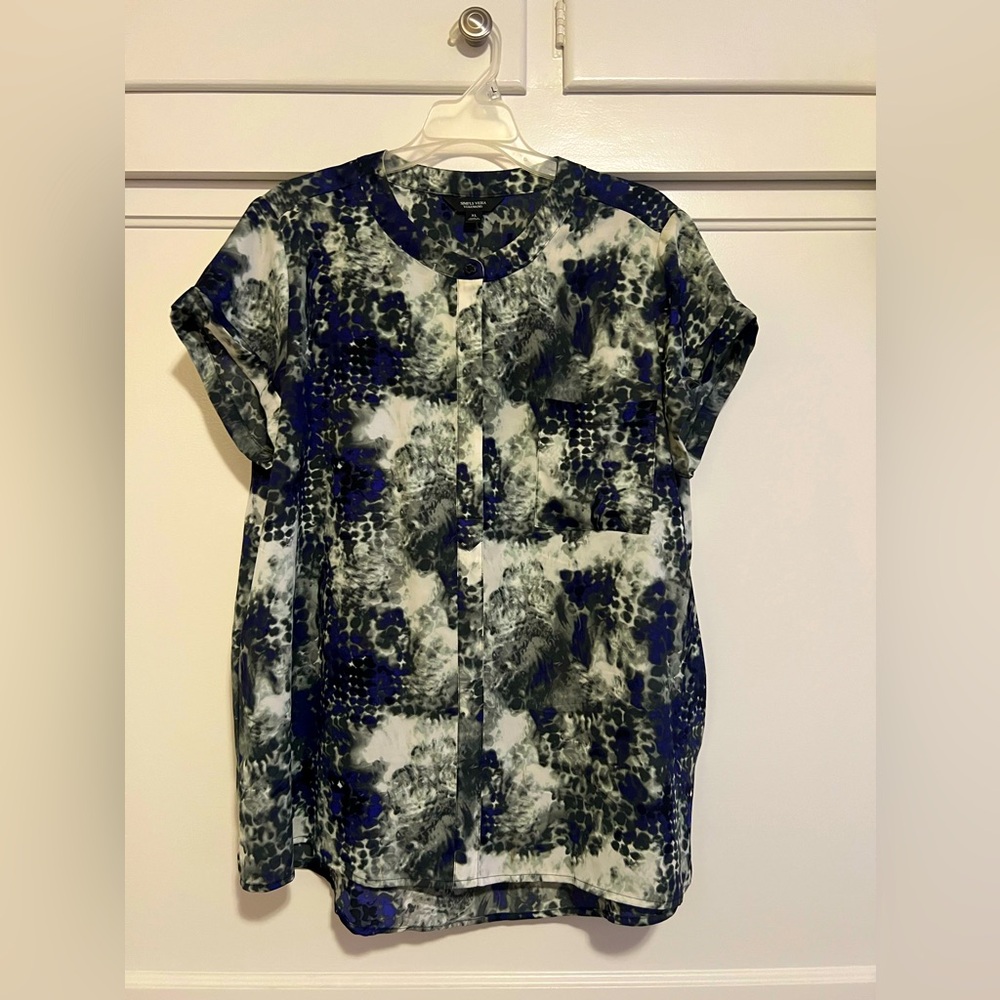 Simply Vera Short Sleeve Button Down Blouse